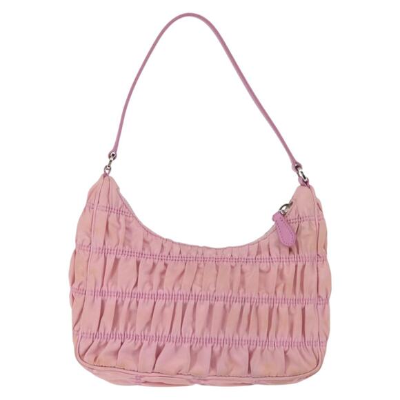 PRADA Shoulder Bag Nylon Pink Silver - Picture 3 of 12